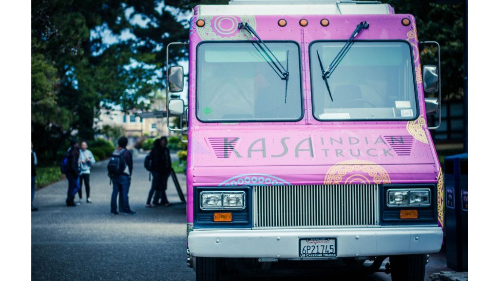 A food truck by KASA Indian Eatery, a local restaurant serving Indian food in San Francisco, at San Francisco State University in California. (Photograph by Rafael Castillo/Courtesy Flickr)