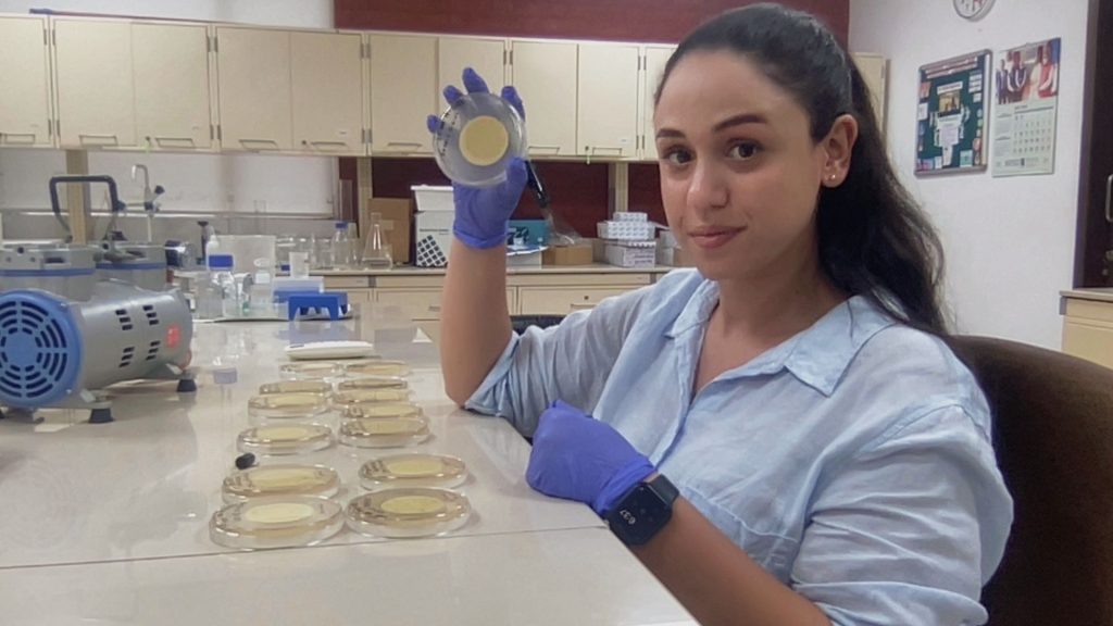 Mariam Alkattan's research involves sampling water bodies around Ahmedabad to check for biological contamination and drug resistance.