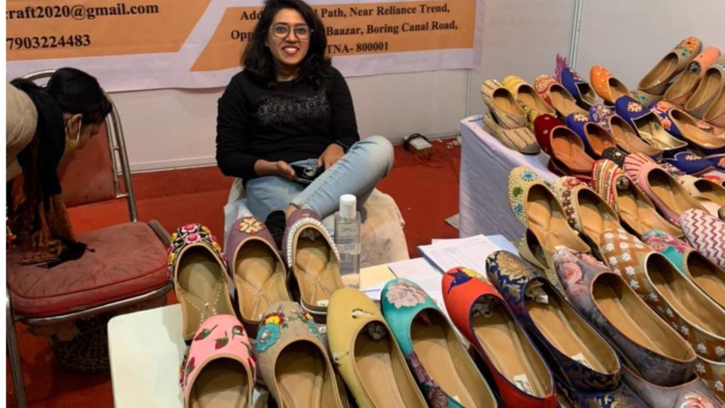 With the help of local artisans, Rashmi's start-up Dhajcraft manufactures 900 pairs of shoes per month. (Photograph courtesy Rashmi Rani)