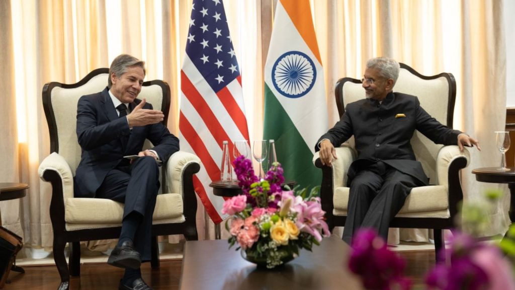 Secretary Blinken meets External Affairs Minister Subrahmanyam Jaishankar. (State Department photo by Chuck Kennedy)