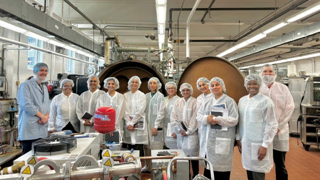 The Cochran Fellowship Program participants from India at a food processing facility during their visit to the United States. (Photograph courtesy Elizabeth Yorke)